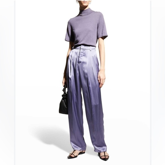 NWT Vince pleat front satin trousers 💜 Size 10 - Picture 1 of 12